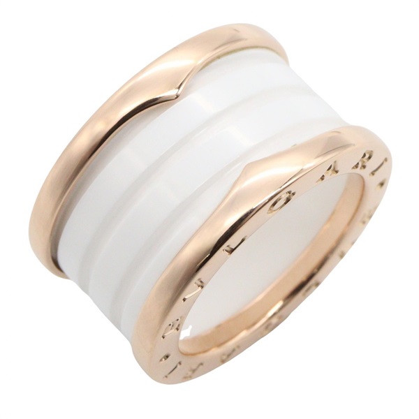 BVLGARI B-zero1 3-Band Ceramic Ring 18KRG Rose Gold Used Women US size #4.5 #49