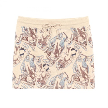 HERMES Sweatshirt skirt cotton Camel Hair Beige Brown Blue Used Women