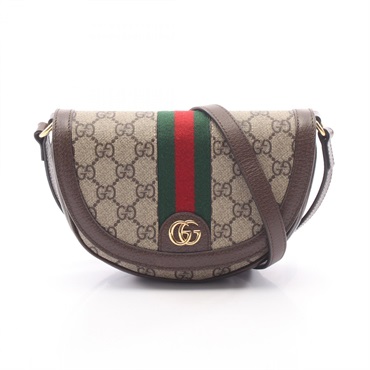 GUCCI Ophidia GG Supreme Shoulder Bag 757309 canvas leather Beige Brown Used