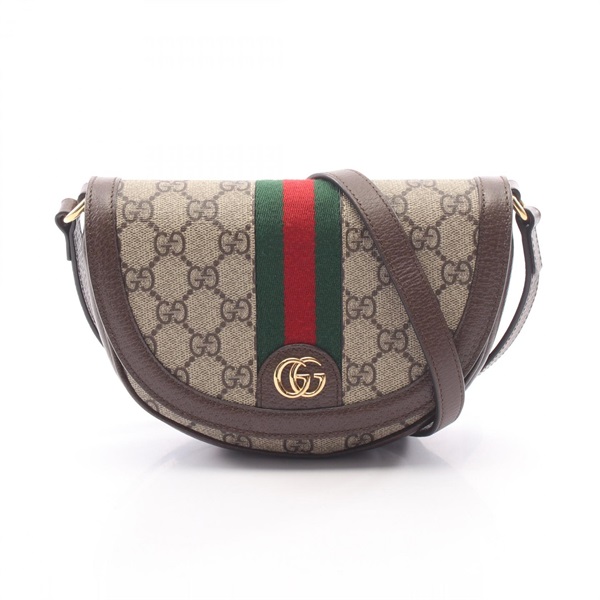 GUCCI Ophidia GG Supreme Shoulder Bag 757309 canvas leather Beige Brown Used