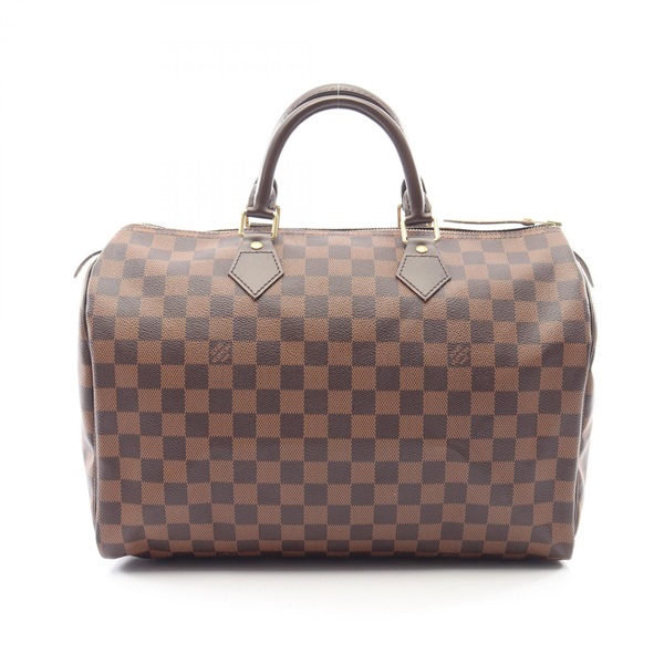 LOUIS VUITTON Speedy 35 Handbag N41523 Damier canvas leather Brown Ebene Used LV