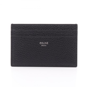 CELINE Medium Card Holder Case 10N763GTH38SI leather Black Preowned mens logo