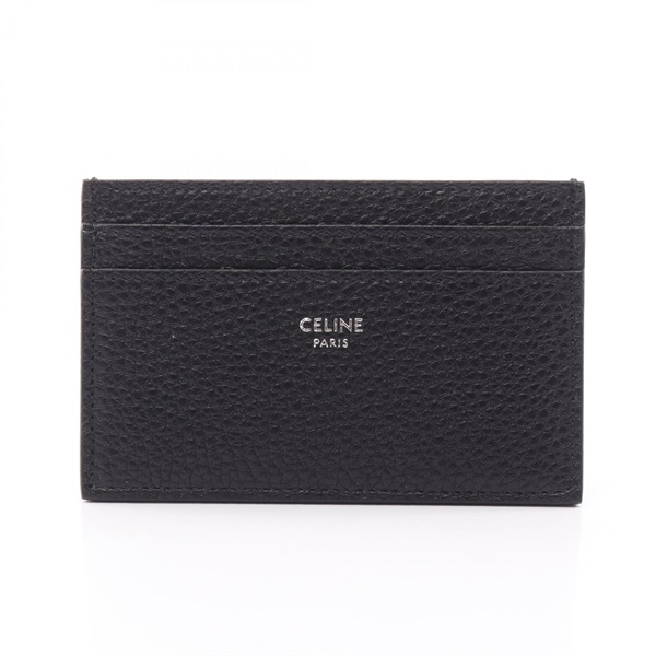 CELINE Medium Card Holder Case 10N763GTH38SI leather Black Preowned mens logo