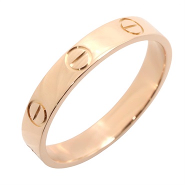 CARTIER Mini Love Ring 18KPG Pink Rose Gold Used women US size 7 #55