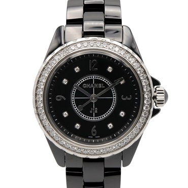 CHANEL J12 Diamond Bezel 8P Diamond Wrist Watch H3108 Quartz ceramic Used Women