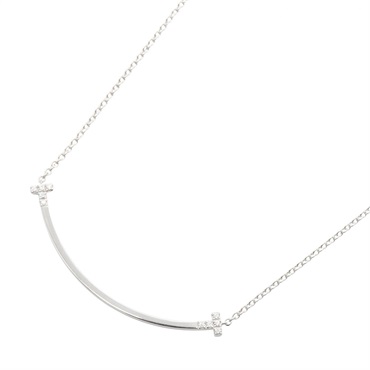 TIFFANY＆CO T Smile Small Diamond Necklace 18KWG White Gold Used women
