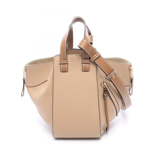 LOEWE HAMMOCK SMALL shoulder Handbag leather Beige Used Women