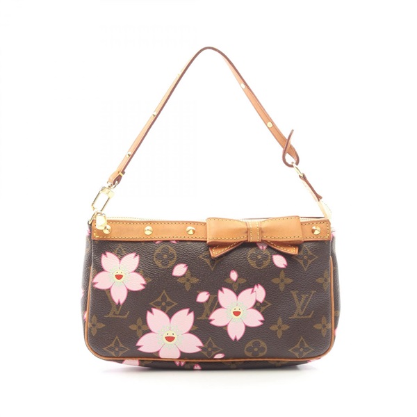 LOUIS VUITTON Pochette Accessoires Monogram Cherry Blossom Handbag M92006 canvas