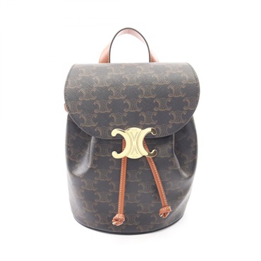 CELINE Bonnie Triomphe Rucksack Backpack 118702CAS canvas leather Black Used