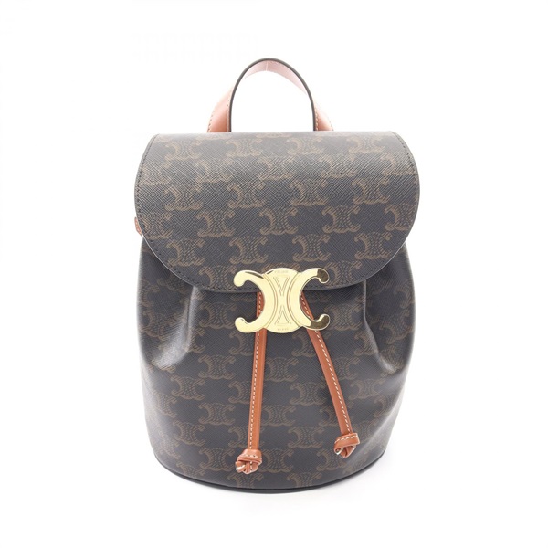 CELINE Bonnie Triomphe Rucksack Backpack 118702CAS canvas leather Black Used