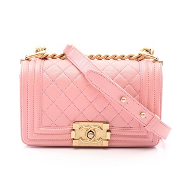 CHANEL Boy Chanel Small Chain Crossbody Shoulder Bag A67085 leather PK GHW Used