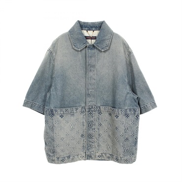 LOUIS VUITTON Monogram embossed denim Workwear Jacket RM232Q Y38 HOS46W cotton L
