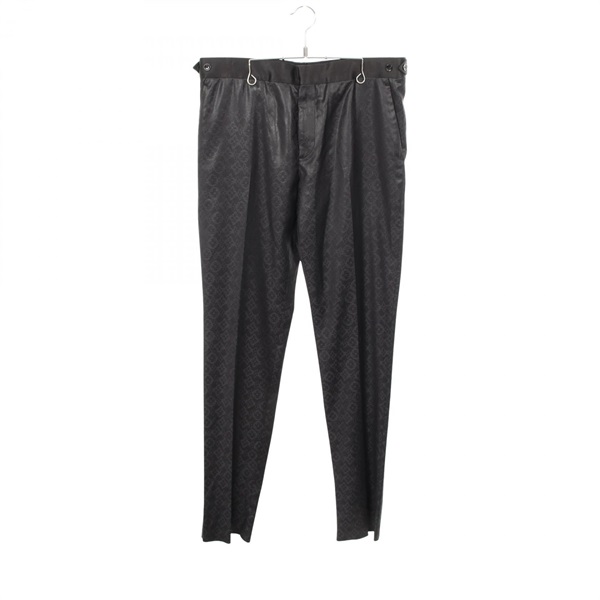 LOUIS VUITTON Monogram flower Pants #42 RM222F IQ7 HNFP3W wool silk Black Used