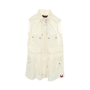 LOUIS VUITTON Sleeveless Zip-up Dress #38 RW242WD PGT FRDS57 cotton White Used