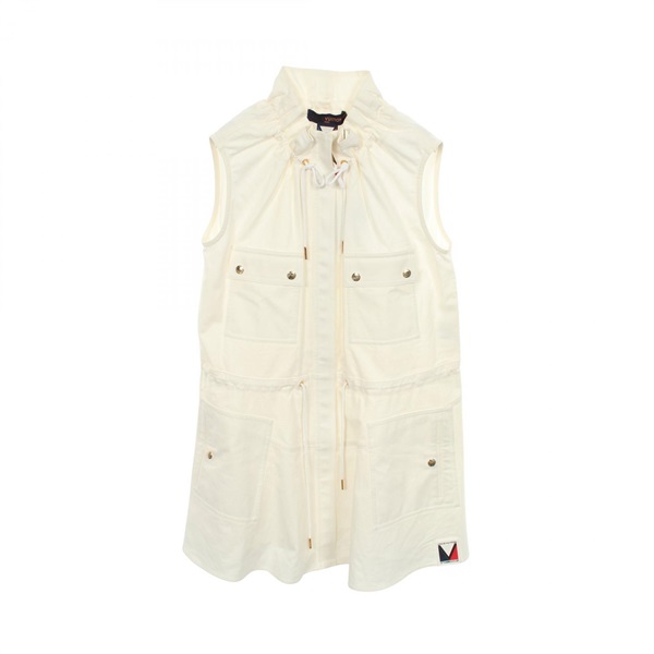 LOUIS VUITTON Sleeveless Zip-up Dress #38 RW242WD PGT FRDS57 cotton White Used