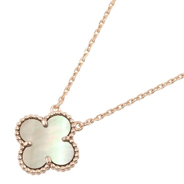 Van Cleef & Arpels Vintage Alhambra Necklace 18KPG Gold Gray mother of pearl