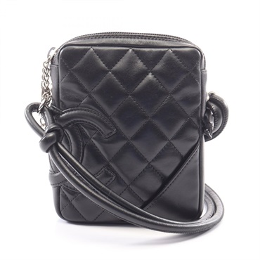 CHANEL Cambon Line Small Shoulder Crossbody Bag A25177 leather Black SHW Used