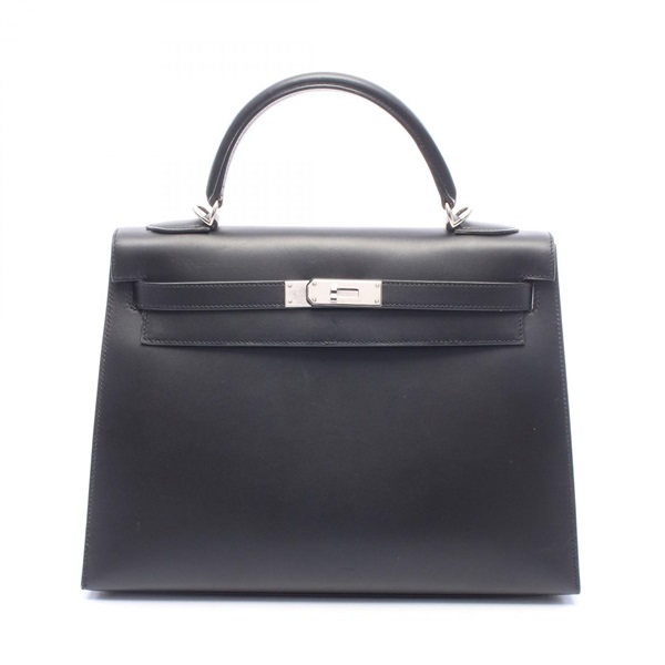 HERMES Kelly 32 outside stitched shoulder Handbag G Chamonix leather BK Used SHW