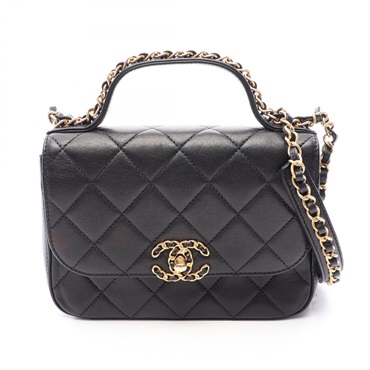 CHANEL 19 Matelasse Top Handle chain crossbody Shoulder hand Bag Lambskin GHW