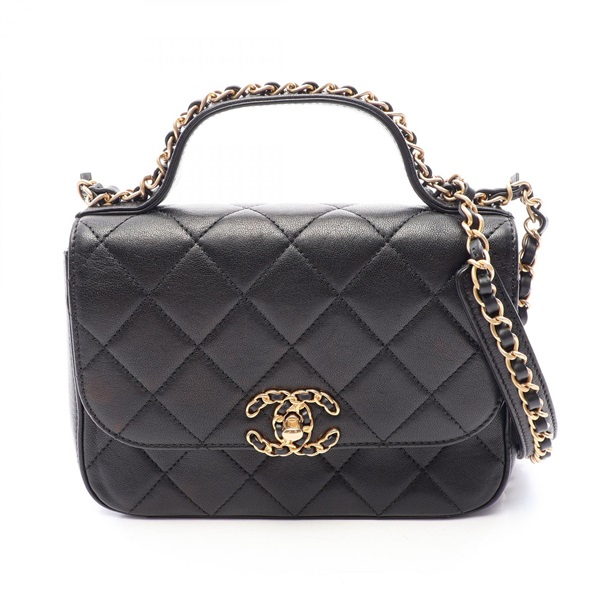 CHANEL 19 Matelasse Top Handle chain crossbody Shoulder hand Bag Lambskin GHW