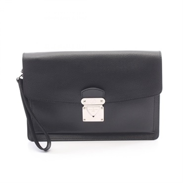 LOUIS VUITTON Belaia Business Clutch Bag M32592 Taiga leather Ardoise Used LV