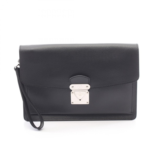 LOUIS VUITTON Belaia Business Clutch Bag M32592 Taiga leather Ardoise Used LV