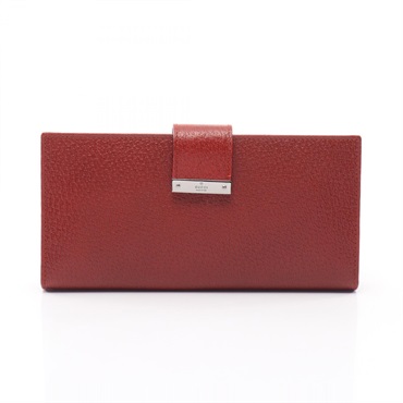 GUCCI ZIP purse Bifold wallet 115093 leather Red Used Women
