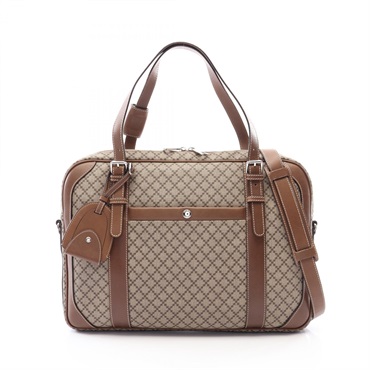 GUCCI Diamante shoulder crossbody bag Briefcase 267898 canvas leather Beige used