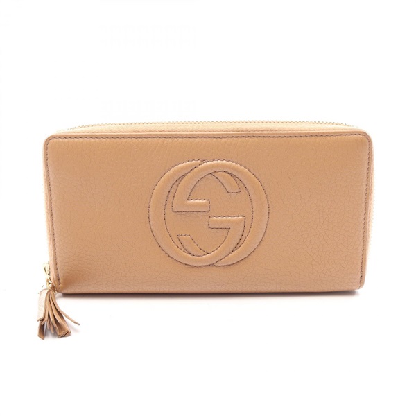 GUCCI Soho Interlocking G zip around long wallet purse 598187 leather Brown Used