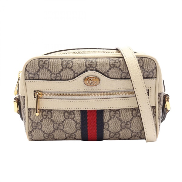 GUCCI Ophidia GG Supreme Shoulder crossbody Bag 517350 canvas leather Beige Used