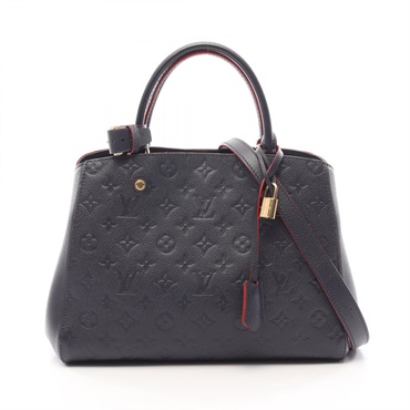 LOUIS VUITTON Montaigne MM shoulder Handbag M42746 Monogram empreinte navy used
