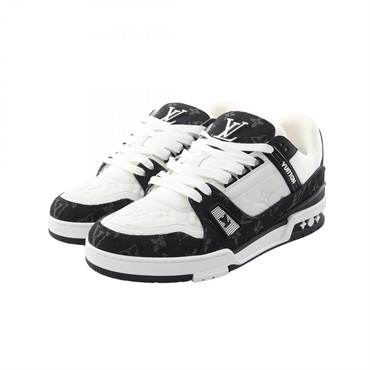 LOUIS VUITTON LV Trainer sneakers shoes #9 1A9JGB Monogram denim leather mens