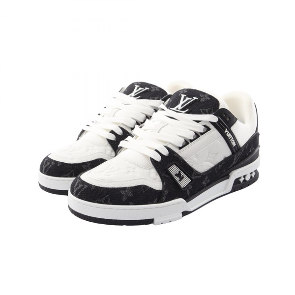 LOUIS VUITTON LV Trainer sneakers shoes #9 1A9JGB Monogram denim leather mens
