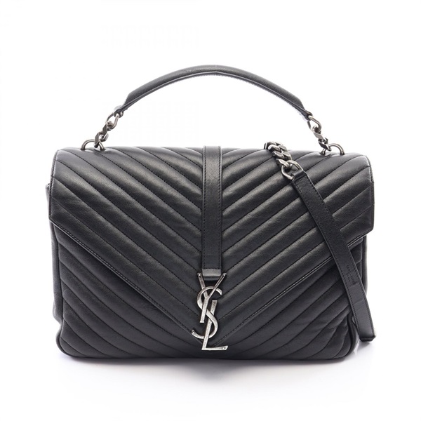 SAINT LAURENT PARIS Classic Monogram Shoulder Handbag 392738 leather Black Used