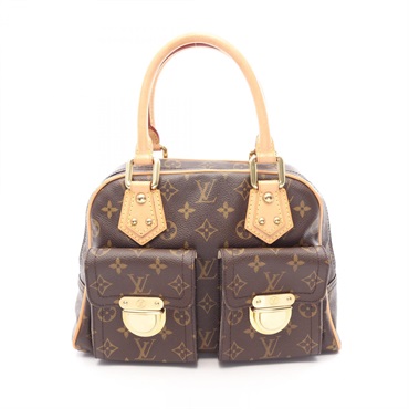 LOUIS VUITTON Manhattan PM Handbag M40026 Monogram leather Brown Used Women
