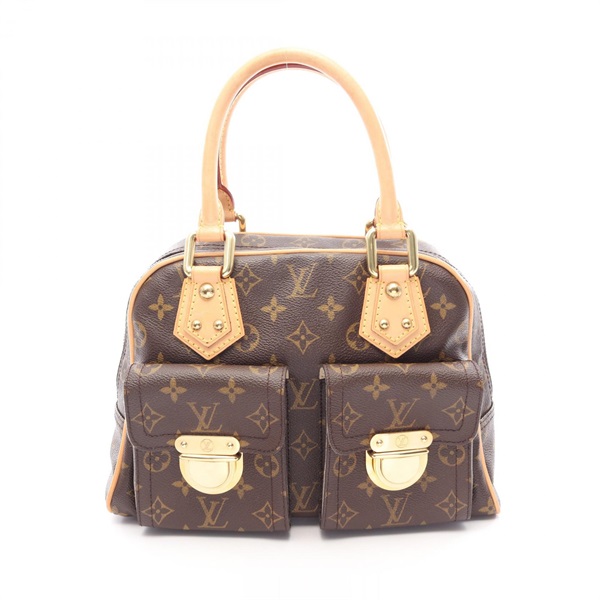 LOUIS VUITTON Manhattan PM Handbag M40026 Monogram leather Brown Used Women