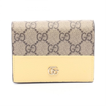 GUCCI Double G GG Supreme Bi-fold compact purse wallet 841358 leather PVC used