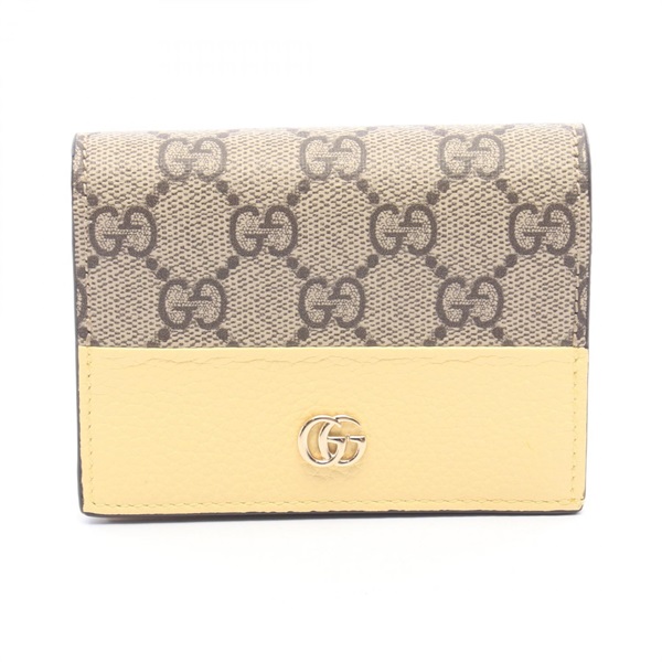 GUCCI Double G GG Supreme Bi-fold compact purse wallet 841358 leather PVC used