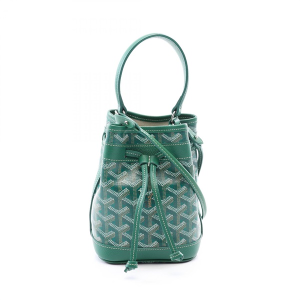 GOYARD Petit Flot Mini Drawstring Shoulder Crossbody Handbag canvas Green Used