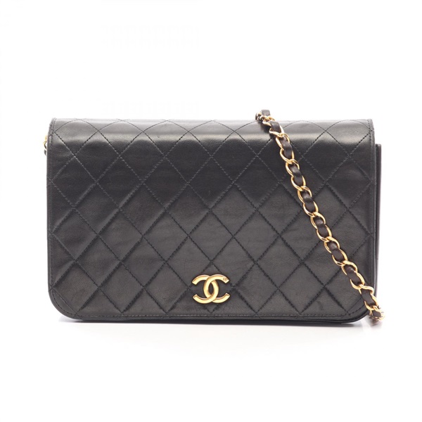 CHANEL Matelasse full flap chain Shoulder Bag A03568 Lambskin Black Used GHW