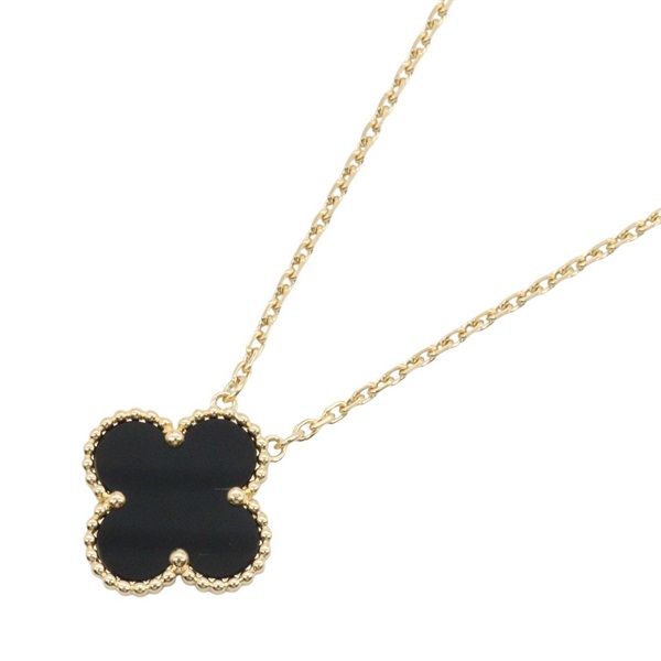 Van Cleef & Arpels Vintage Alhambra Onyx Necklace 18KYG Gold Black Used Women
