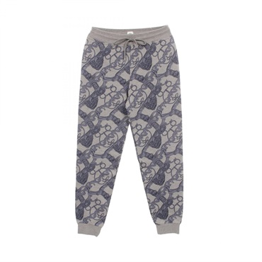 HERMES Bride de Cour Pants #38 cotton Camel Gray Blue Used mens