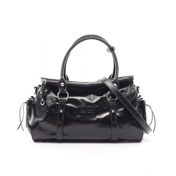 Miu Miu VITELLO SHINE shoulder crossbody Handbag 5BA3282A44F0002 leather Black