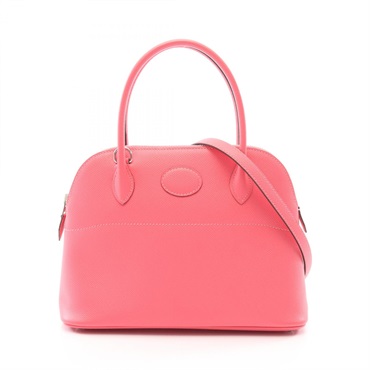 HERMES Bolide 27 Shoulder Handbag 041693CK Epsom leather Roze azalee SHW Used Y