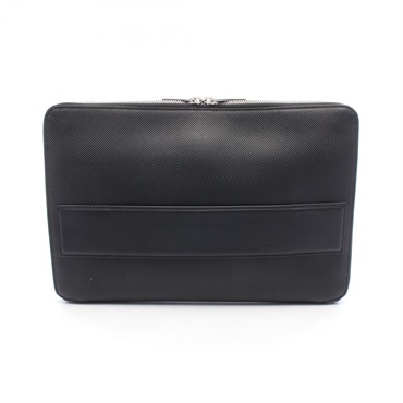 BOTTEGA VENETA business clutch hand bag leather Black Used mens