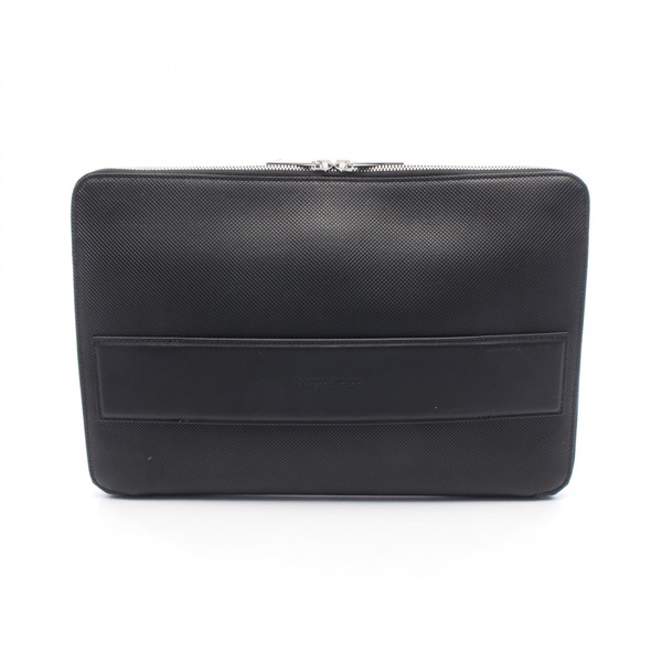 BOTTEGA VENETA business clutch hand bag leather Black Used mens