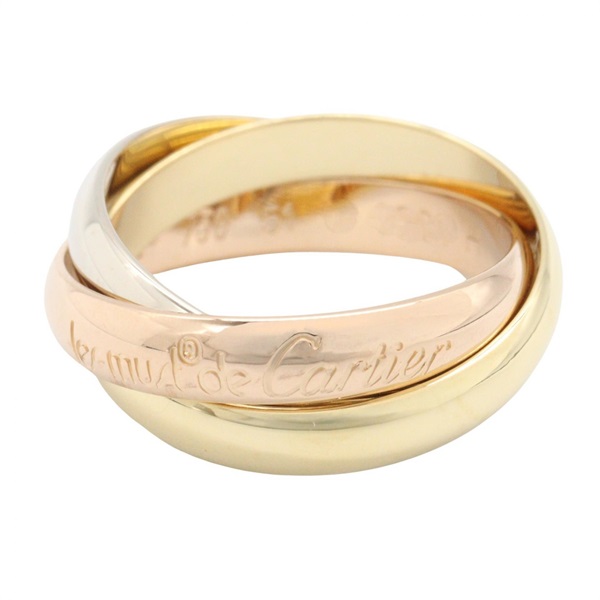 CARTIER Trinity Ring 18KYG 18KPG 18KWG Three gold Used Women US size  5.5 #51