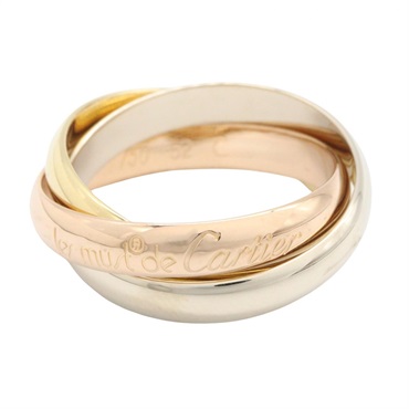 CARTIER Trinity Ring 18KYG 18KPG 18KWG Three gold Used Women US size 6 #52