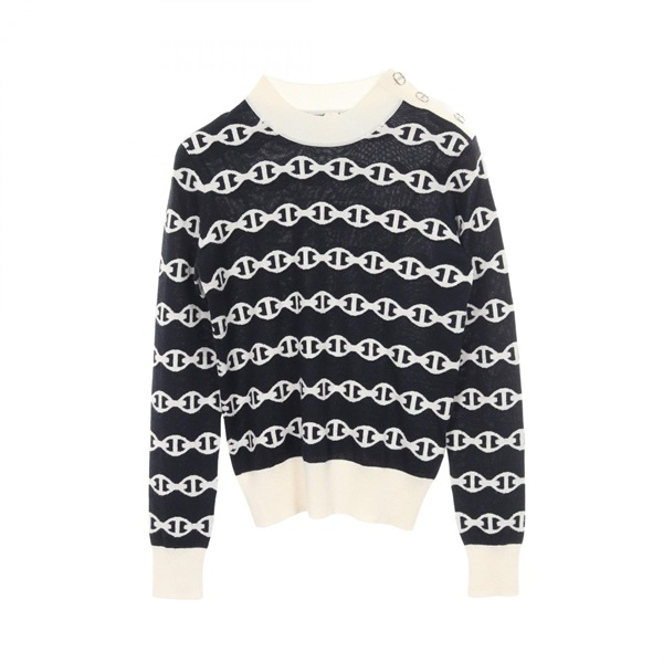 HERMES Chaine d'Ancre Shoulder button Knitwear #36 H5E2697DF silk cashmere Used