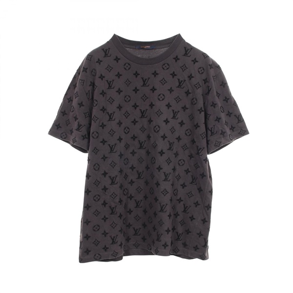 LOUIS VUITTON Monogram Hook and Loop T-shirt #XL RM201 JYH HIY74W cotton gray